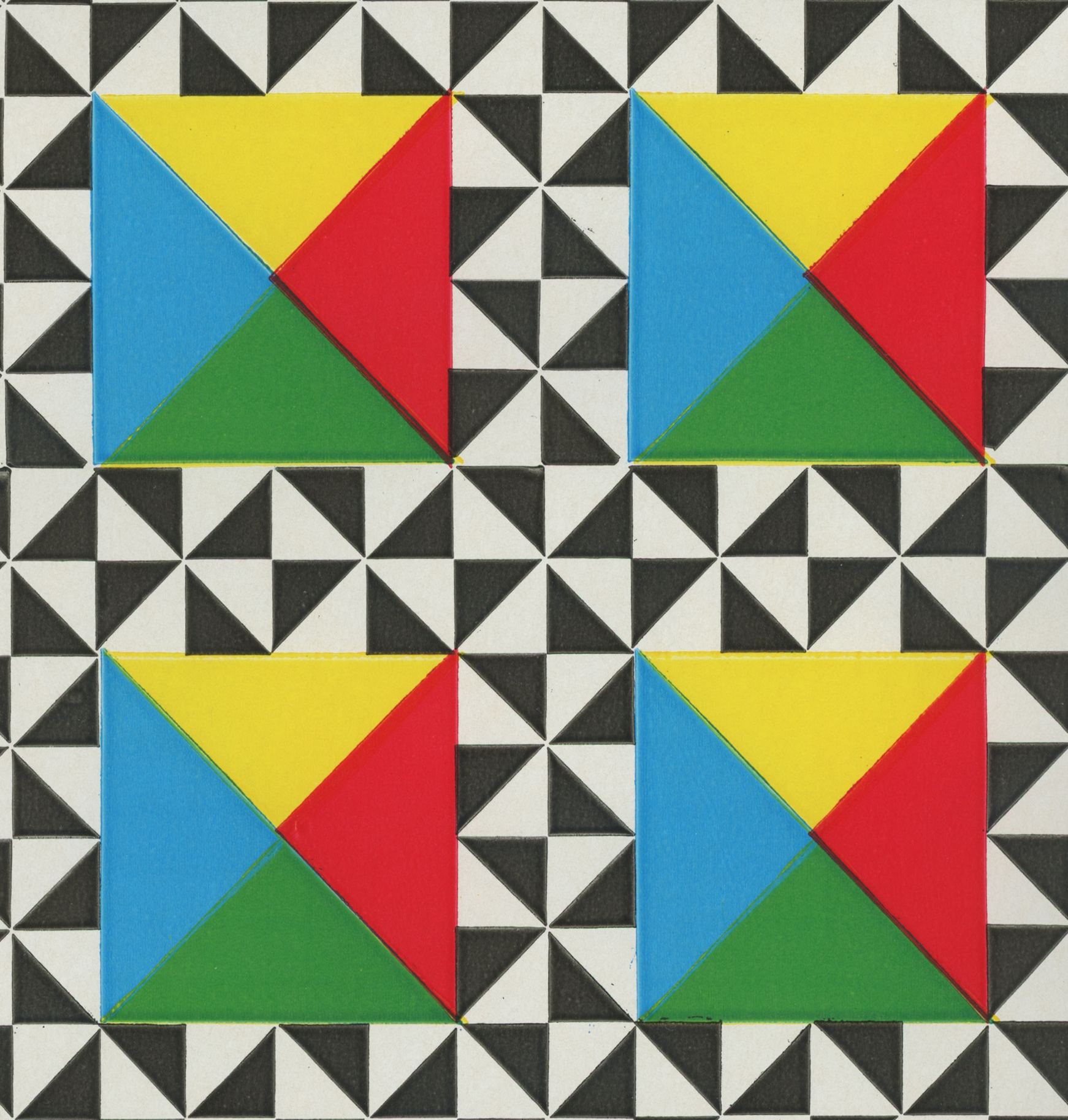 Triangle Square Illusion Graphic Vintage Paper